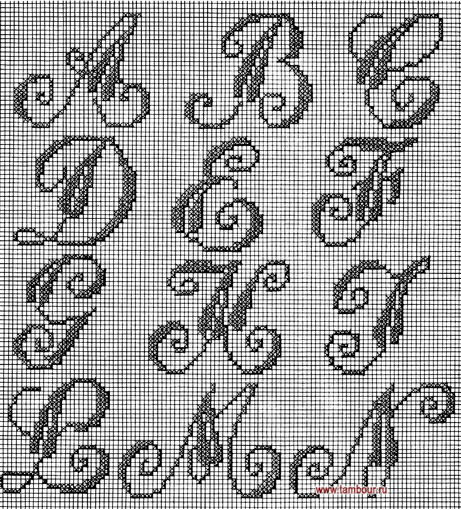 Схема вышивки: Английский алфавит
